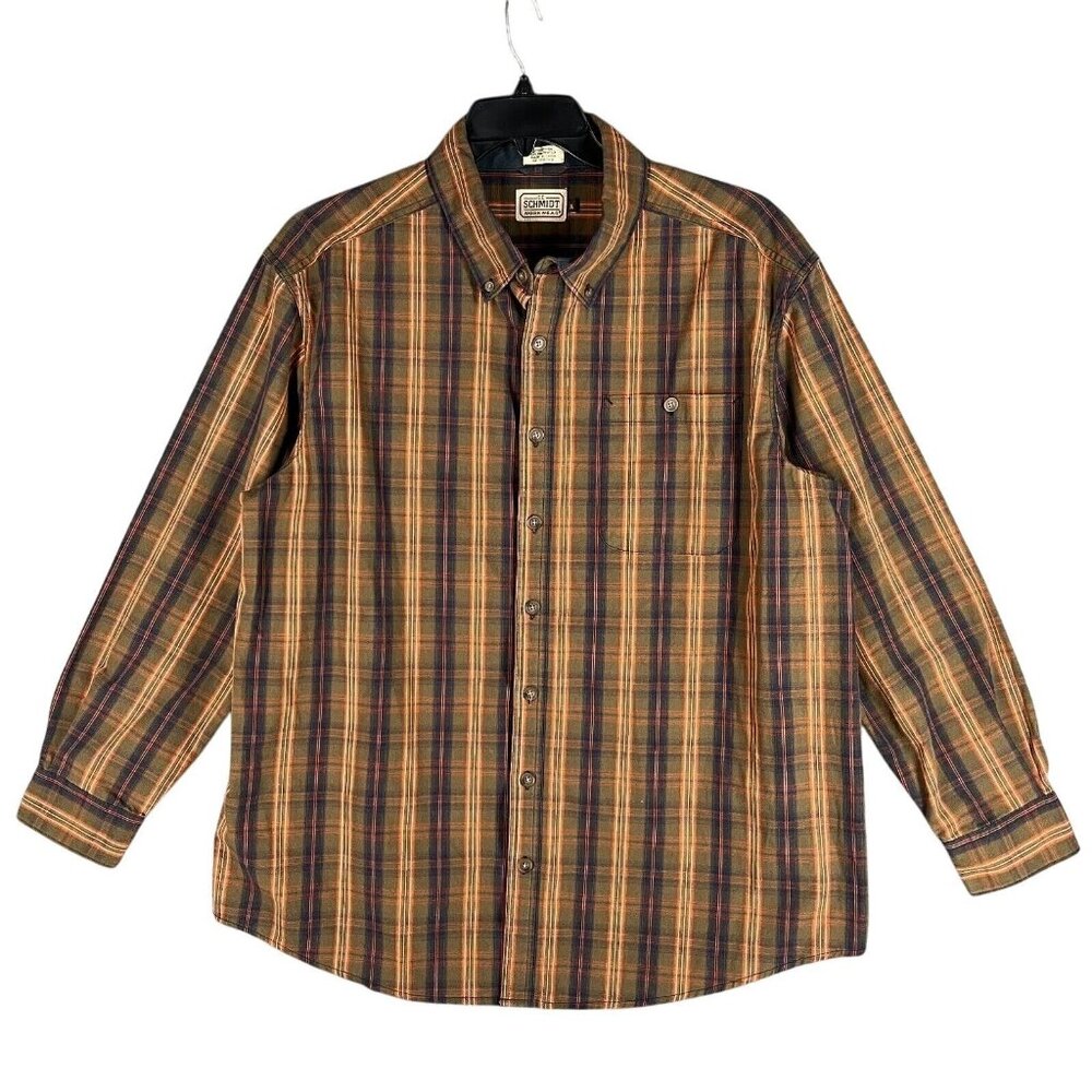CE Schmidt Workwear 2XT TALL Button Up Long Sleeve Plaid Work Shirt Durable 2X
